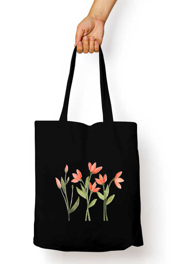 Orange Huva Tote Bag With Zipper