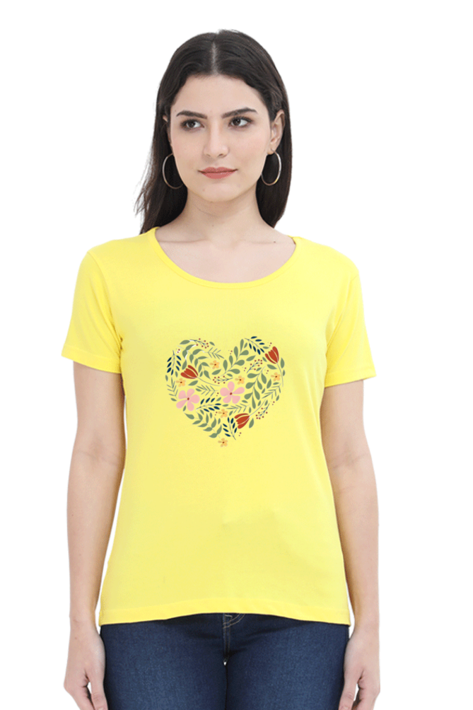 Classic Flower Heart Round Neck