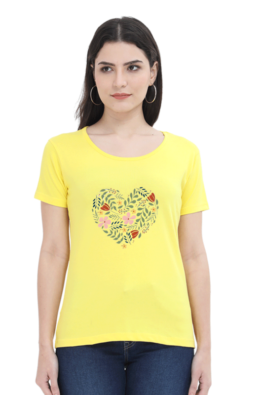 Classic Flower Heart Round Neck