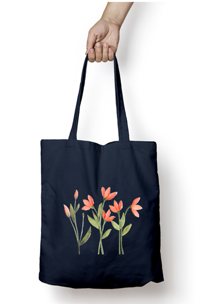 Orange Huva Tote Bag With Zipper