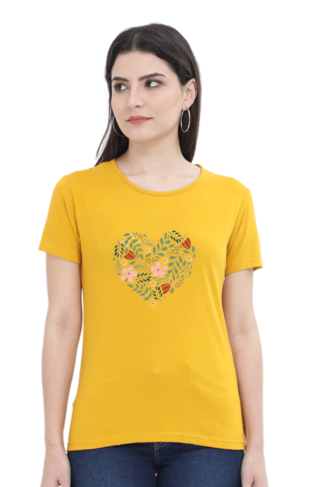 Classic Flower Heart Round Neck