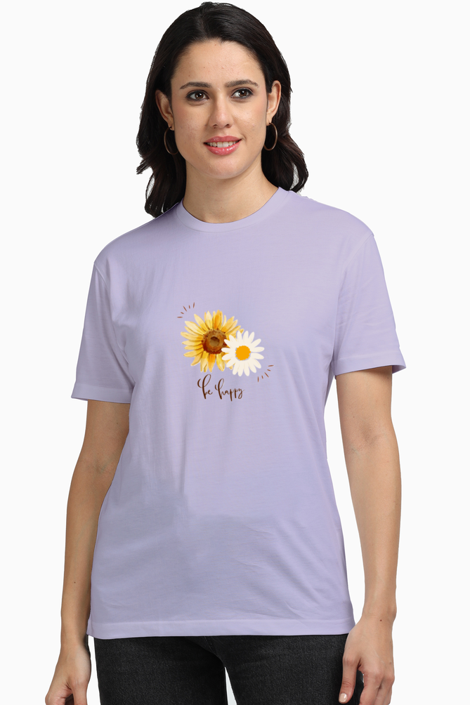 Premium Be Happy Flower T-Shirt