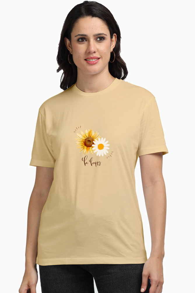 Premium Be Happy Flower T-Shirt