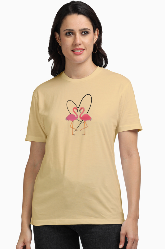 Premium Flamingo Heart T-Shirt