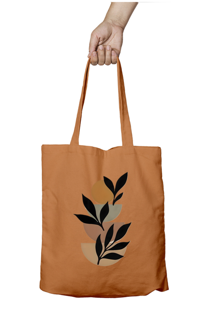 Boho Leaf Tote Bag WIth Zipper