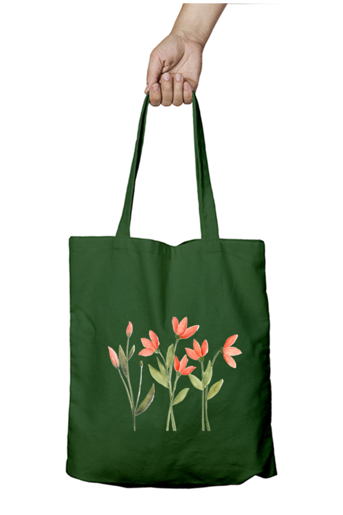 Orange Huva Tote Bag With Zipper